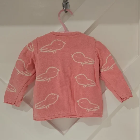 Pink Bird Pattern Kids Sweater - Picture 3 of 3